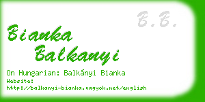bianka balkanyi business card